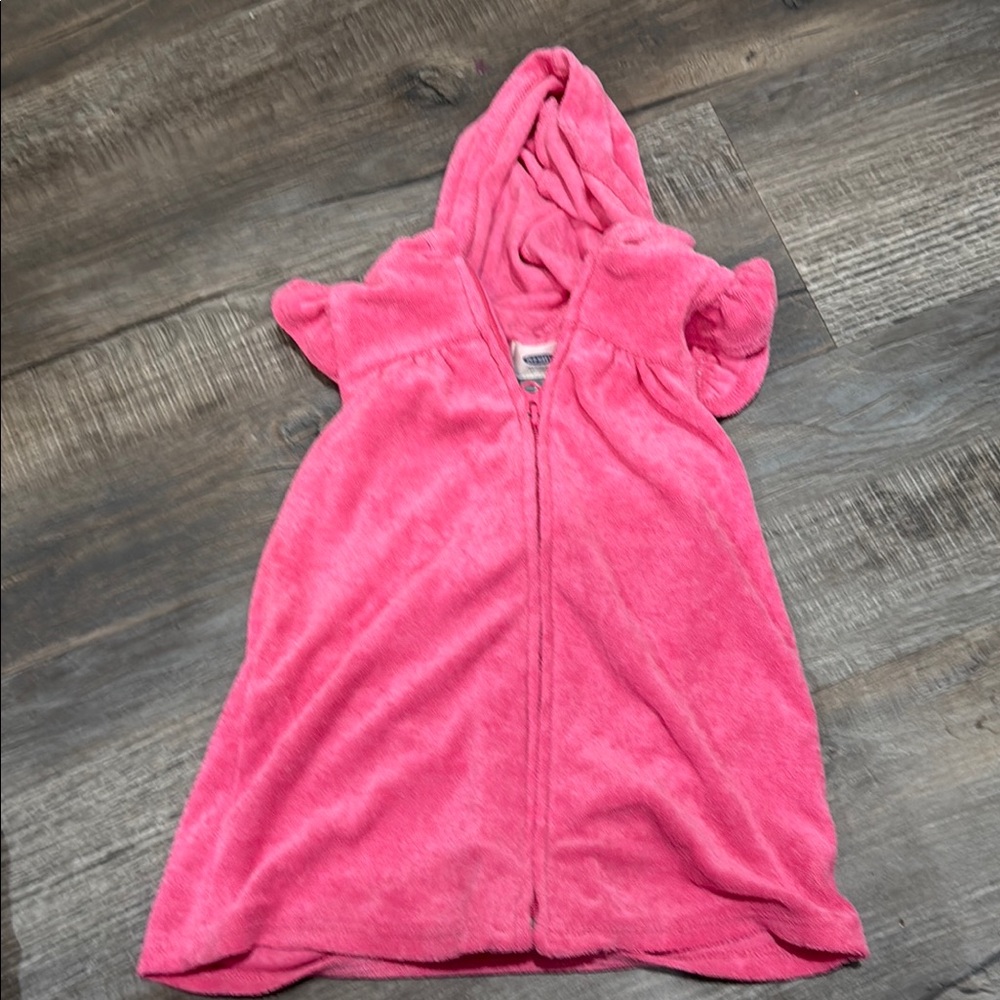 Pink Hooded Towel Swimsuit Cover Up